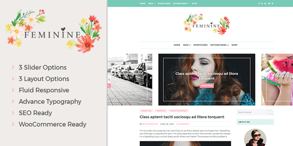 Feminine WordPress Theme