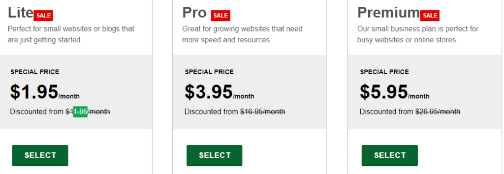 greengeeks hosting price