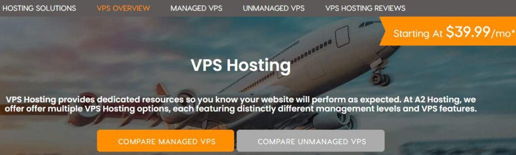 a2 hosting homepage vps hosting