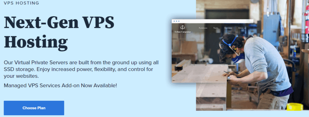 bluehost vps hosting page