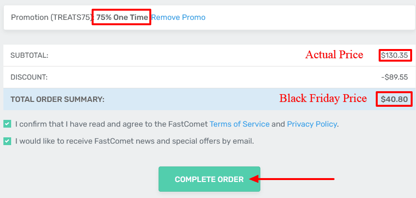 complete payment with 75% black friday offer price