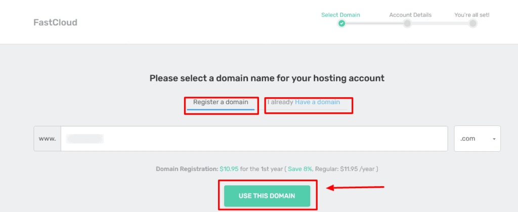 select the domain