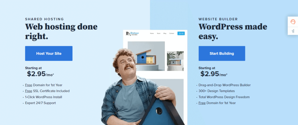 bluehost homepage