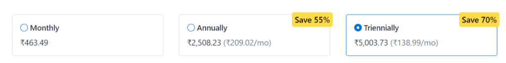 monthly billing plan